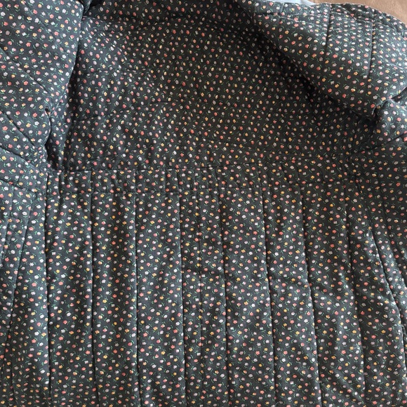 Vintage Patchwork Quilted Upcycled handmade Jacket grey floral black small - Picture 8 of 8